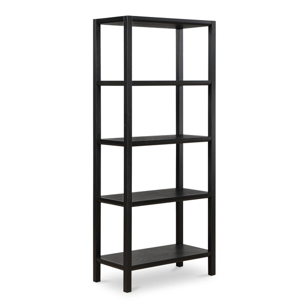 Moe's Nolan Black Bookcase with Beveled Edges