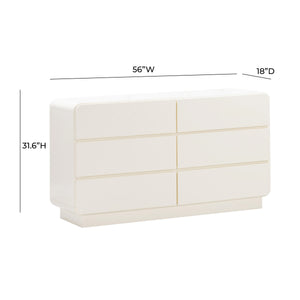Sagura Cream 6-Drawer Dresser