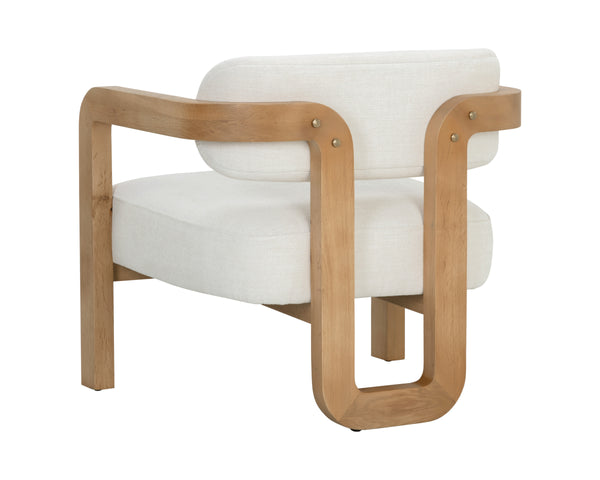 MADRONE LOUNGE CHAIR - RUSTIC OAK - HEATHER IVORY TWEED