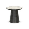 Balboa Outdoor End Table - Veined White Marble
