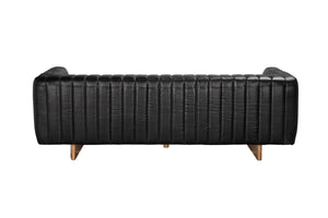 Khann Sofa, Ebony Black Leather