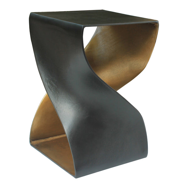 Moe's Twist Accent Table Black with Brass Finish