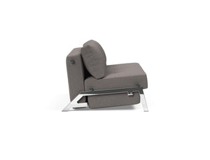 CUBED FULL SOFA BED in MIXED DANCE GREY FABRIC WITH Chrome legs 521