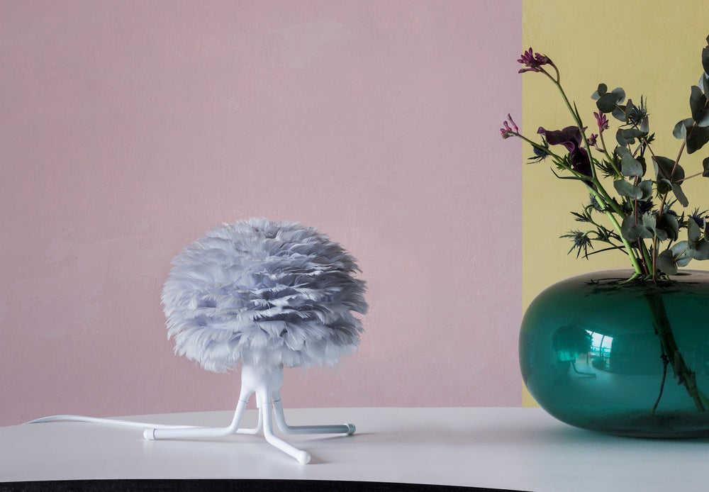 Eos 13" H Table Lamp in Grey with White Adjustable Base