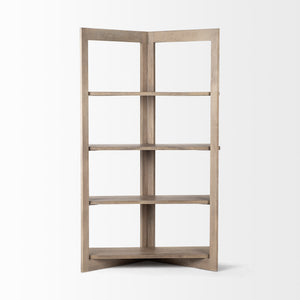 Turnbull I 42L x 16W x 72H Light Brown Wood Four Shelf Shelving Unit