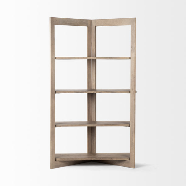 Turnbull I 42L x 16W x 72H Light Brown Wood Four Shelf Shelving Unit