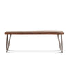 Vail 54-Inch Acacia Wood Live Edge Dining Bench in Walnut Finish