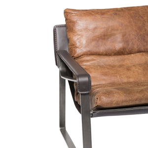 Connor Club Chair in Open Road Brown Leather
