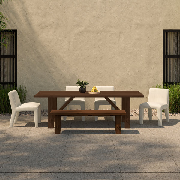 Moe's Esmond Outdoor Dining Bench in Brown