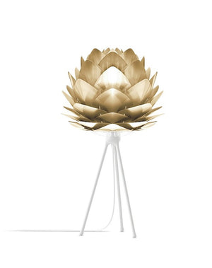 Silvia 24" H Table Lamp in Brass Foil Finish and White Base
