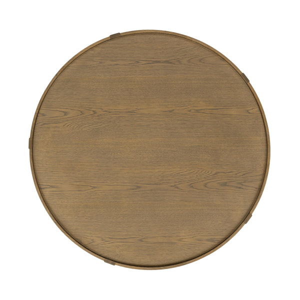 Devin Solid Wood Round Coffee Table - Khaki Mist