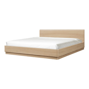 Moe's Round Off Queen Bed Light Oak Brown