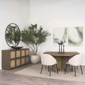Shannon Dining Chair w/ Oatmeal Fabric & Matte Black Metal