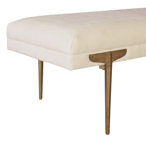 Brno White Waived Velvet Bench