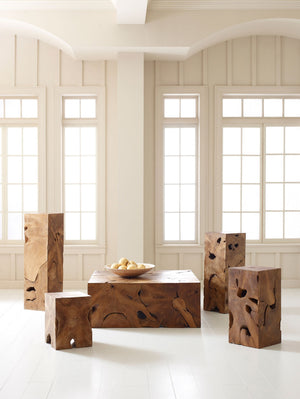Teak Block Coffee Table, Square