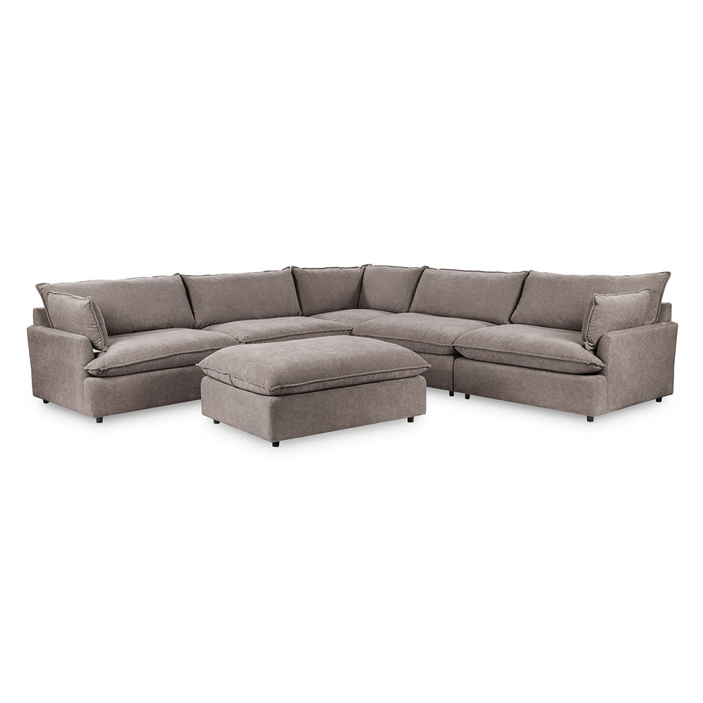 Caplan 6-Piece Modular Sectional with Ottoman - Elite-Charcoal