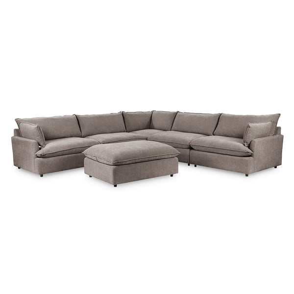 Caplan 6-Piece Modular Sectional with Ottoman - Elite-Charcoal