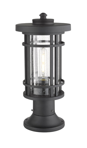 Jordan 1 Light Outdoor Pier Mounted Fixture in Black Finish