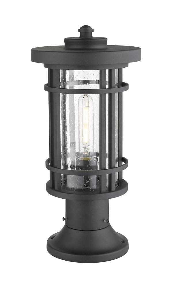 Jordan 1 Light Outdoor Pier Mounted Fixture in Black Finish