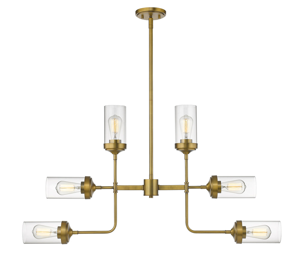 Calliope 6 Light Pendant in Foundry Brass Finish