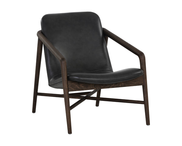 CINELLI LOUNGE CHAIR - DISTRESSED BROWN - BRENTWOOD CHARCOAL LEATHER