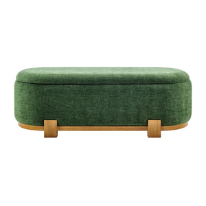 Ayleen Chenille Storage Bench, Seneca Green 