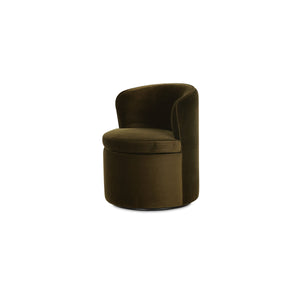 Moe's Dane Swivel Dining Chair in Faux Green Mohair