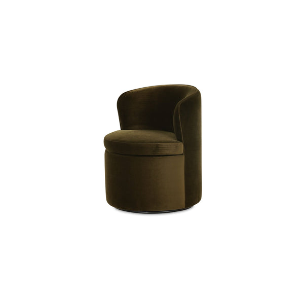 Moe's Dane Swivel Dining Chair in Faux Green Mohair