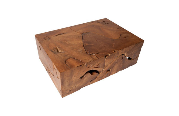 Teak Block Coffee Table, Rectangle