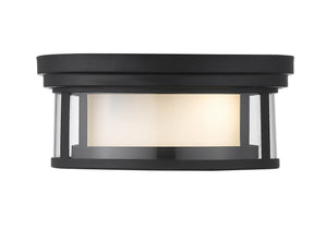 Willow 2 Light Flush Mount in Matte Black Finish