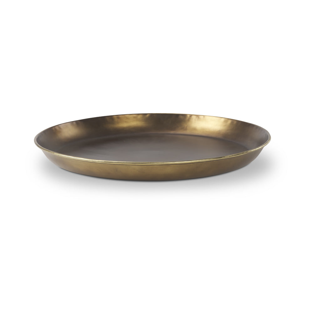 Eagan 24.0L x 24.0W x 2.0H Brass Aluminium Tray Large