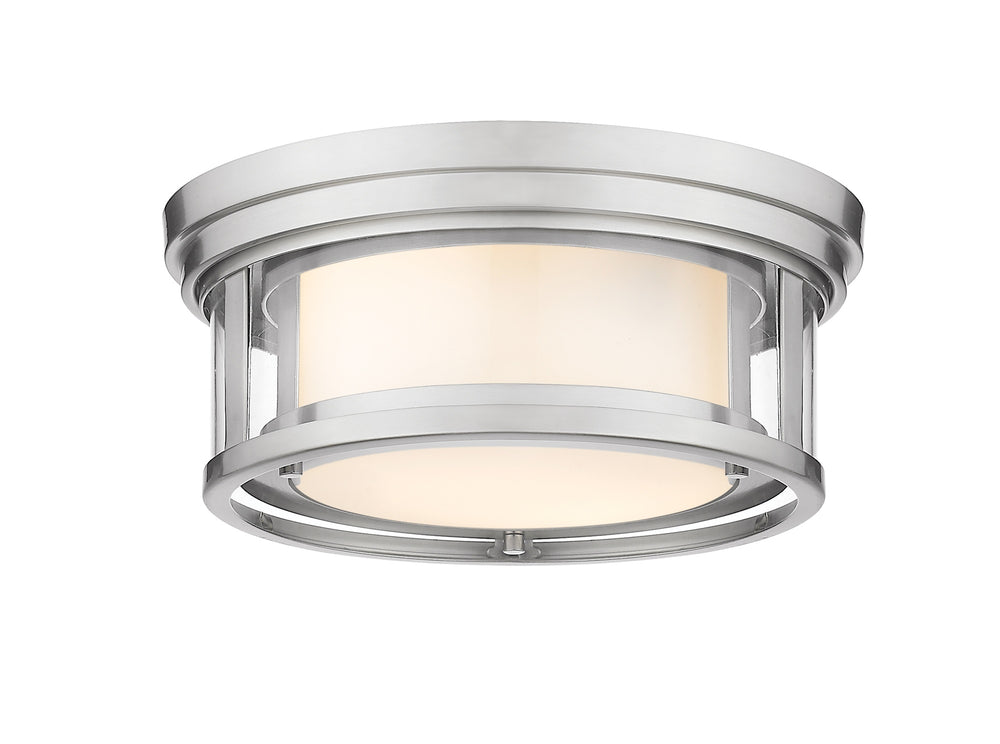 Willow 2 Light Flush Mount in Brushed Nickel Finish