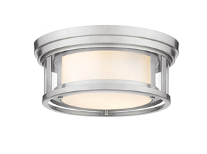 Willow 2 Light Flush Mount in Brushed Nickel Finish