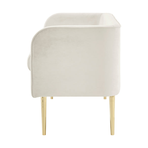 Marsha KD Velvet Bench, Dainty Cream