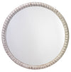 Audrey Beaded Wood Round Wall Mirror, White Washed