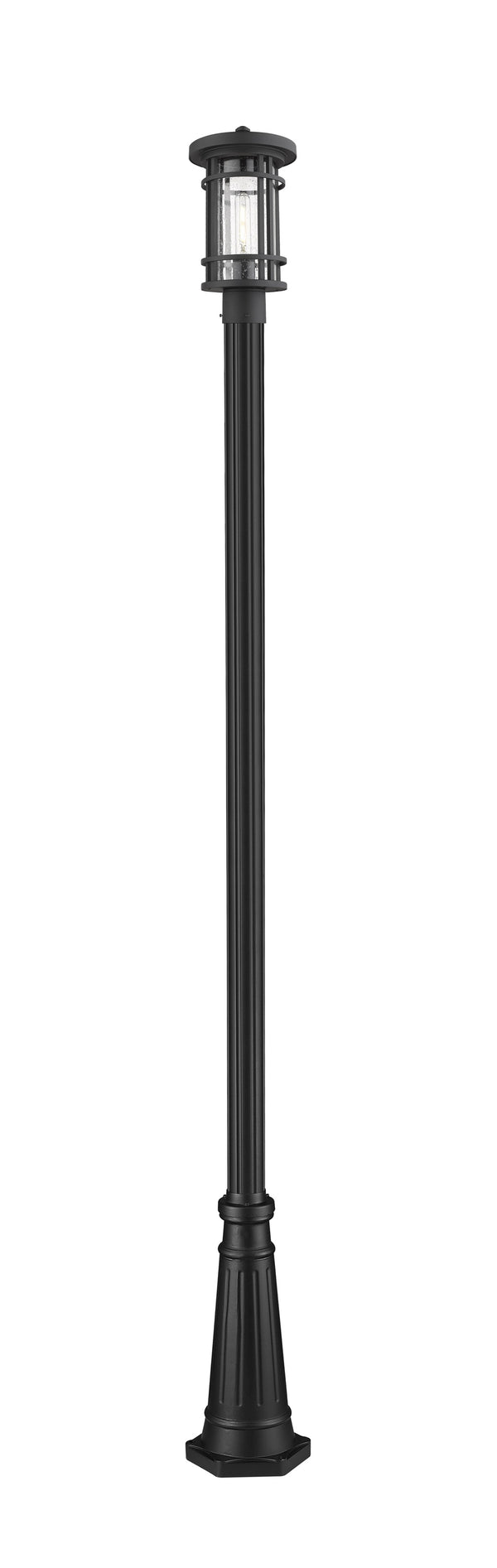 Jordan 1 Light Outdoor Post Mounted Fixture in Black Finish