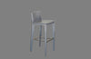 Tiffany bar stool grey bonded leather