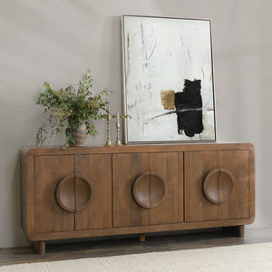 Vally Solid Wood 6 Drawer Buffet with Magnetic Doors