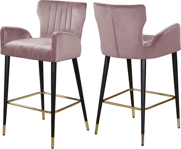 Alonzo Stool In Pink Velvet