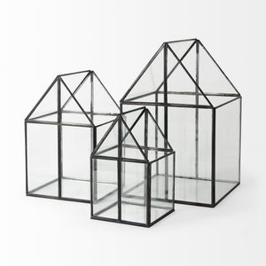 Sikes (Medium) 8L x 8W x 13H Hut Terrarium W/Glass Base