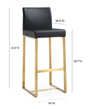 Denmark Black Gold Steel Barstool (Set of 2)