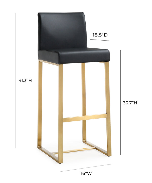 Denmark Black Gold Steel Barstool (Set of 2)