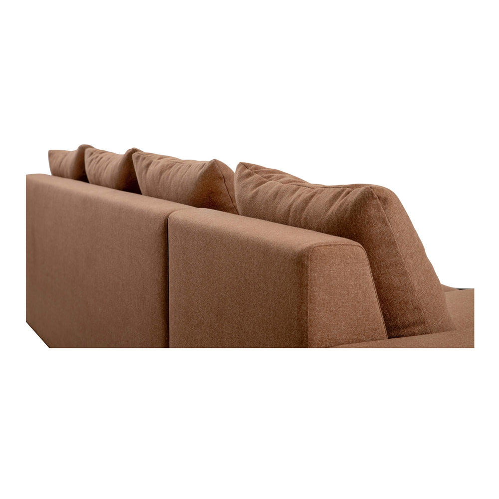 Moe's Thomas Sectional in Rust Orange with Feather Blend