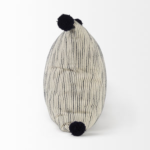 Krystal 18 x 18 Cream/Black Pom Pom Decorative Pillow Cover