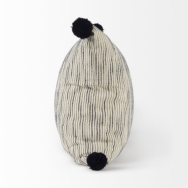 Krystal 18 x 18 Cream/Black Pom Pom Decorative Pillow Cover