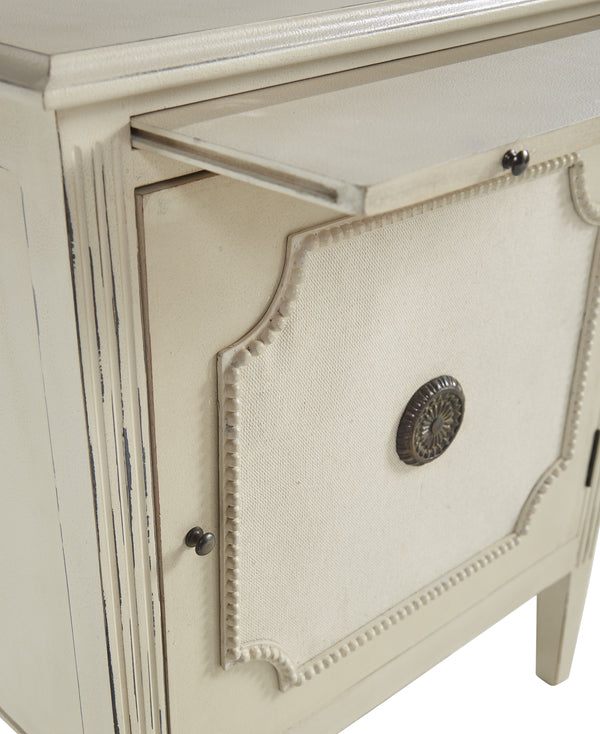 Linen & Beaded Front End Table