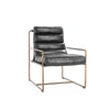 Argo Leather Accent Chair - Jet Black with Metal Frame