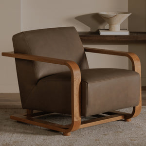 Moe's Eckersley Lounge Chair in Cool Brown Leather