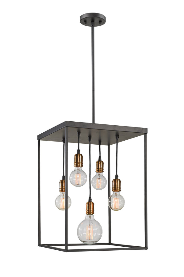 Troubadour  5 Light Pendant in Bronze Finish