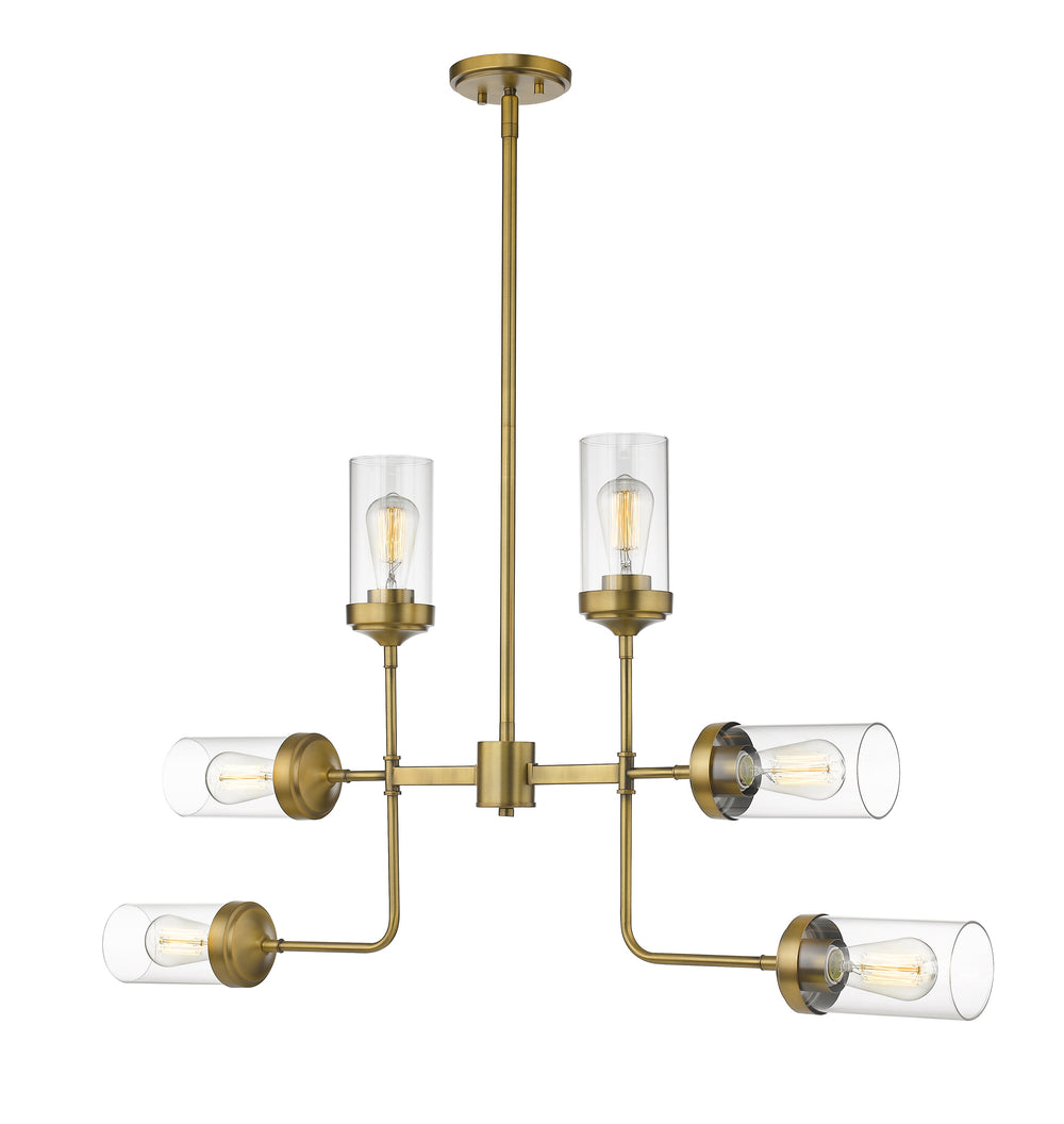 Calliope 6 Light Pendant in Foundry Brass Finish